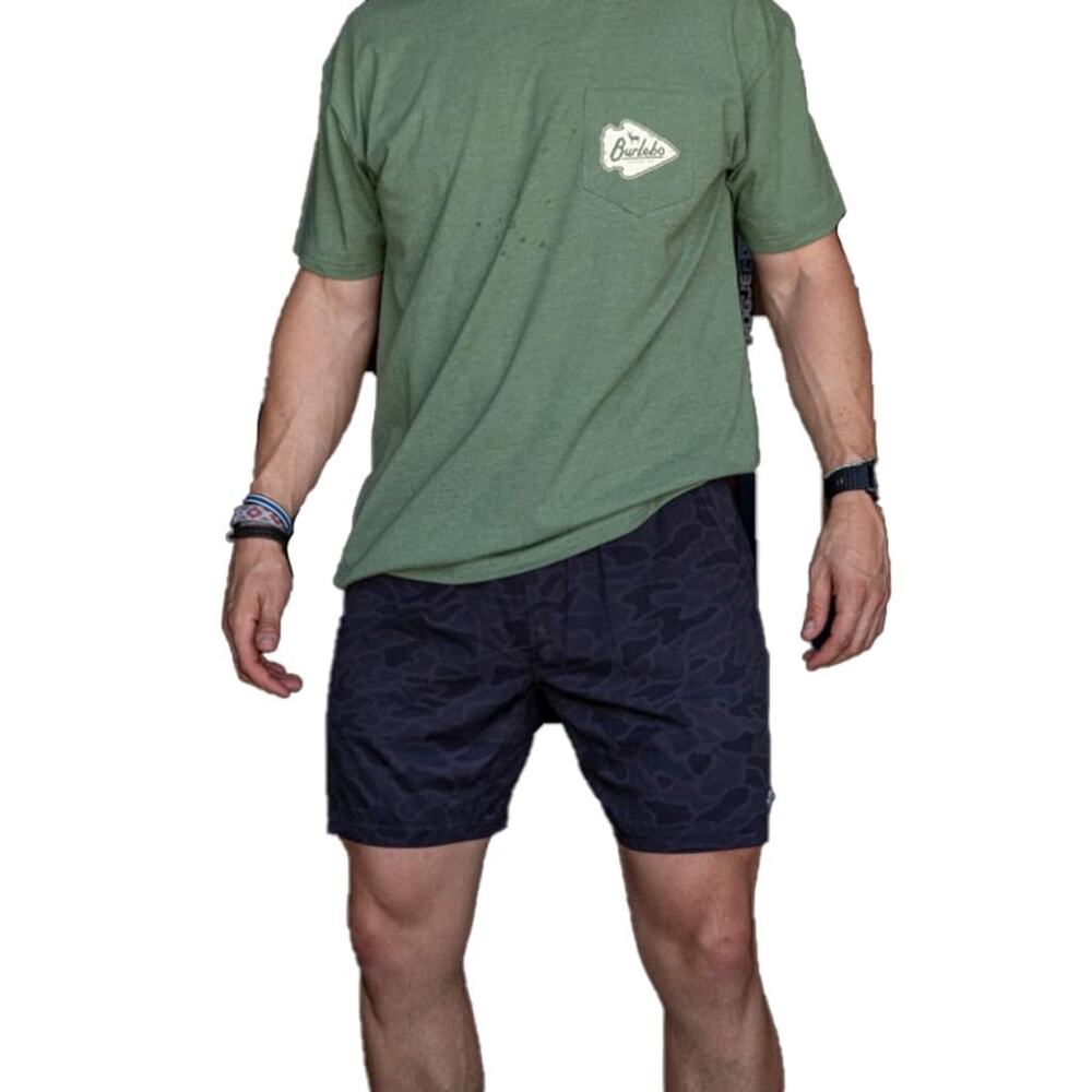 Burlebo Mens Athletic Workout 5.5in Shorts Built in Liner Black Camo Size 2X